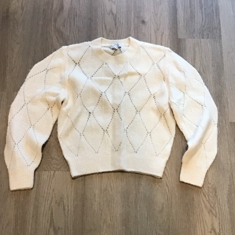 & Other Stories Ivory Diamond Knit Sweater